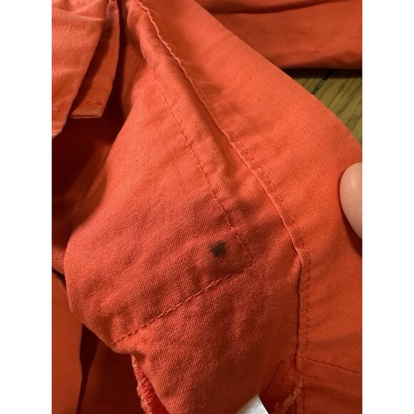 Old Navy Women Rebellion Red Size Medium Long Field Jacket Cotton Zip READ - Picture 13 of 15